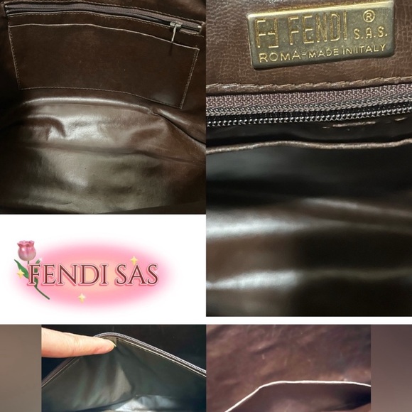 💎Auth🦢RARE🦢💎FENDI ZUCCA Zucchino FF Monogram Crossbody Tote Shoulder Bag🦋✨ - Picture 6 of 7